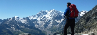 Face sud du Mont rose depuis le Monte Moro