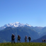 Sous le Mont Mirantin avec le Mont Blanc au loin