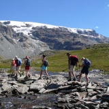 Montée vers le col des Cîmes Blanches et le glacier de Ventina